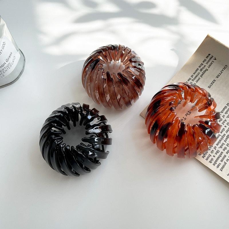 New Fashion Women Bun Hair Claw Horsetail Buckle Hair Clip Bird Nest Expanding Hair Accessories Female Ponytail Hair Accessories For Women