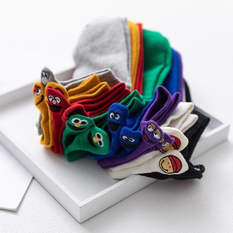 Unix Socks for Women's Pure Cotton Candy-Colored Cartoon Short Socks Heart Casual Animal Funny Socks Cute Short Fun Boat Socks For Men And Women