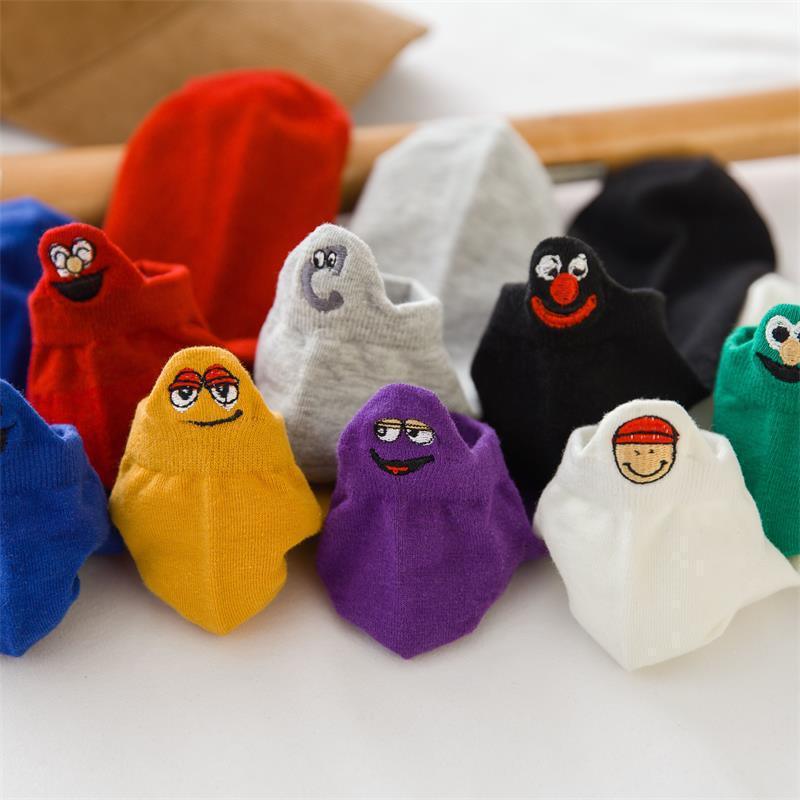 Unix Socks for Women's Pure Cotton Candy-Colored Cartoon Short Socks Heart Casual Animal Funny Socks Cute Short Fun Boat Socks For Men And Women