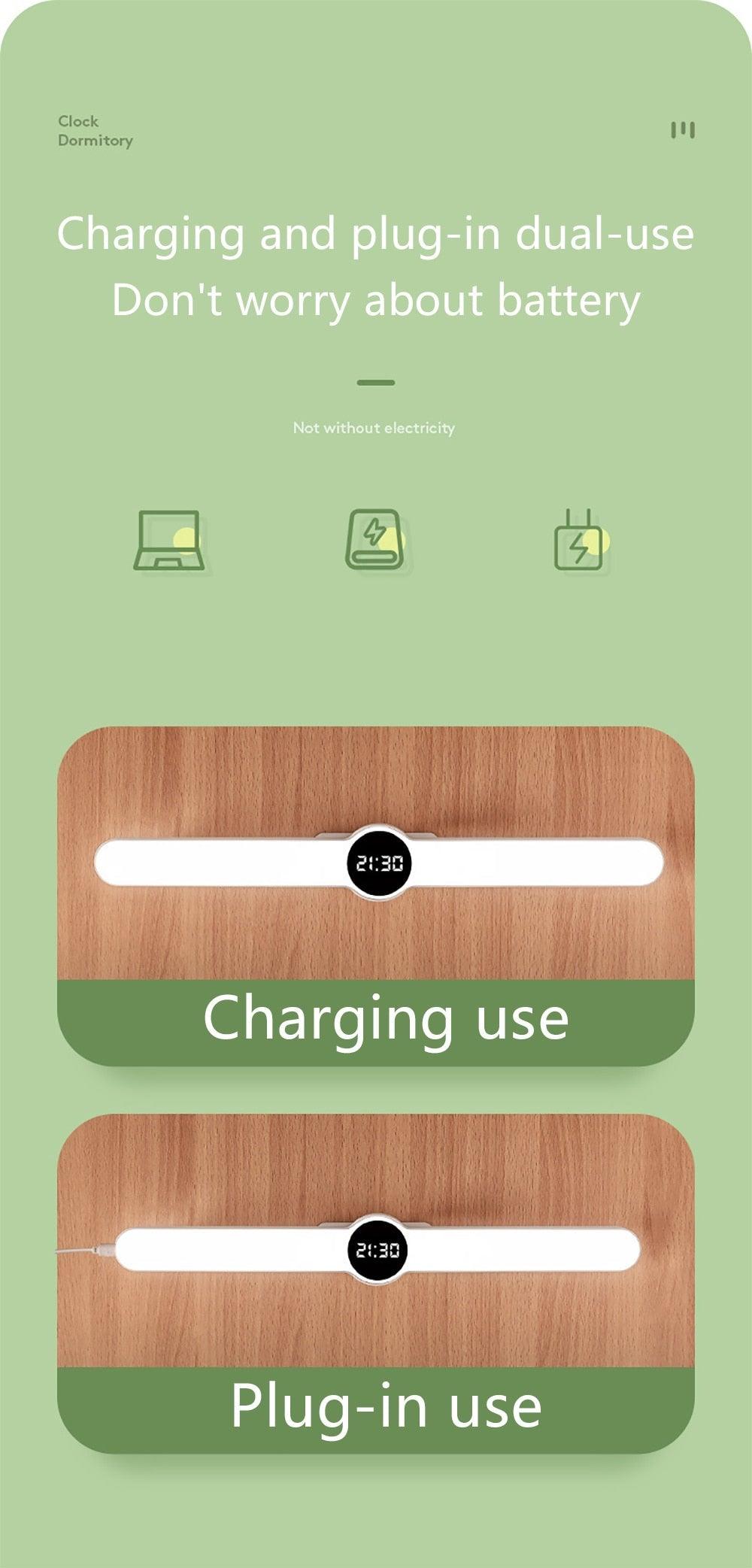 Table Lamp Table Clock USB Lamp Magnetic Led Desk Lamp Study Office Light Rechargeable Bedroom Bedside Children Lamp Decorative Table Lamp Cute Study Lamps for Bedroom Décor