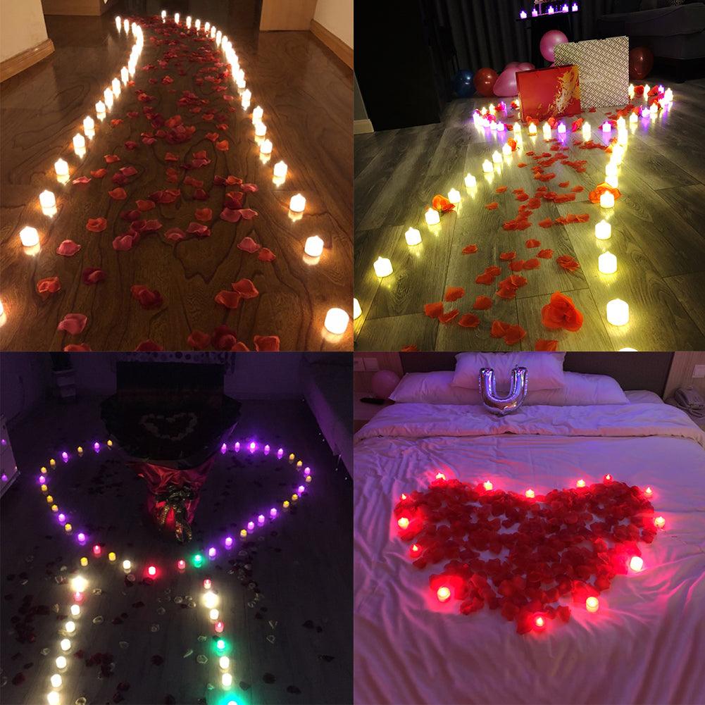 1 PC Creative LED Candle Fake Candles with Moving Flame Outdoor Flickering Flameless Electric Candle Light Multicolor Lamp Simulation Color Flame Tea Light Home Wedding Birthday Decoration