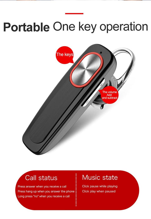 Bluetooth Headset Noise Cancelling Bluetooth Headphones Bluetooth Driving Earpiece Long Standby Mic Handsfree Wireless Bluetooth Earphone Workout Headphones Colorful Ear Hook For Phone Ear Wireless Sport Headphones Hands-Free Comfortable Business Earbud