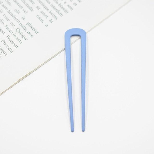 U Shape Hair Sticks Women Hairclip Simplicity Colorful Girls Hairpins Hair Sticks Hair Accessories Headwear French Hair Pin Hairstyle Chignon for Women