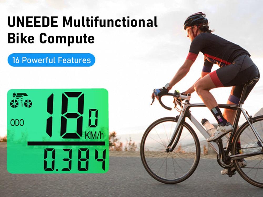 Bike Computer Wireless Waterproof Bicycle Computer 16 Functions Speed Cycle Speedometer Waterproof Wireless Bicycle Bike Computer And Cycling Odometer With Multi-Function LCD Backlight Display