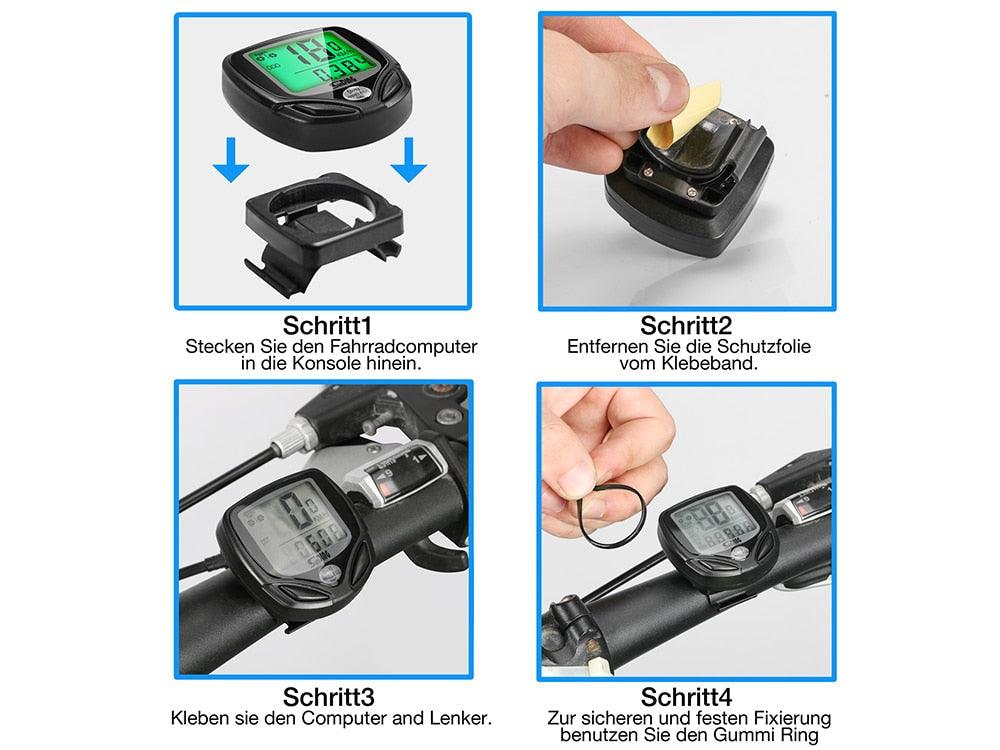 Bike Computer Wireless Waterproof Bicycle Computer 16 Functions Speed Cycle Speedometer Waterproof Wireless Bicycle Bike Computer And Cycling Odometer With Multi-Function LCD Backlight Display