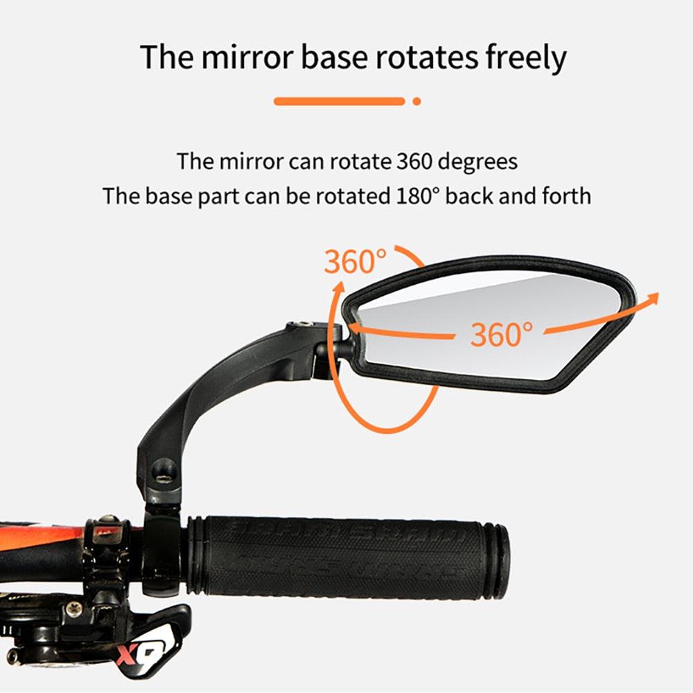 Bike Wide Range Back Sight Reflector Bike Mirror Bicycle Handlebar Rear View Mirror Bike Rear view Mirror Left With Light Reflector Safer No-Shock Bicycle Mirror Rearview Mirror Universal For Bike Bicycle