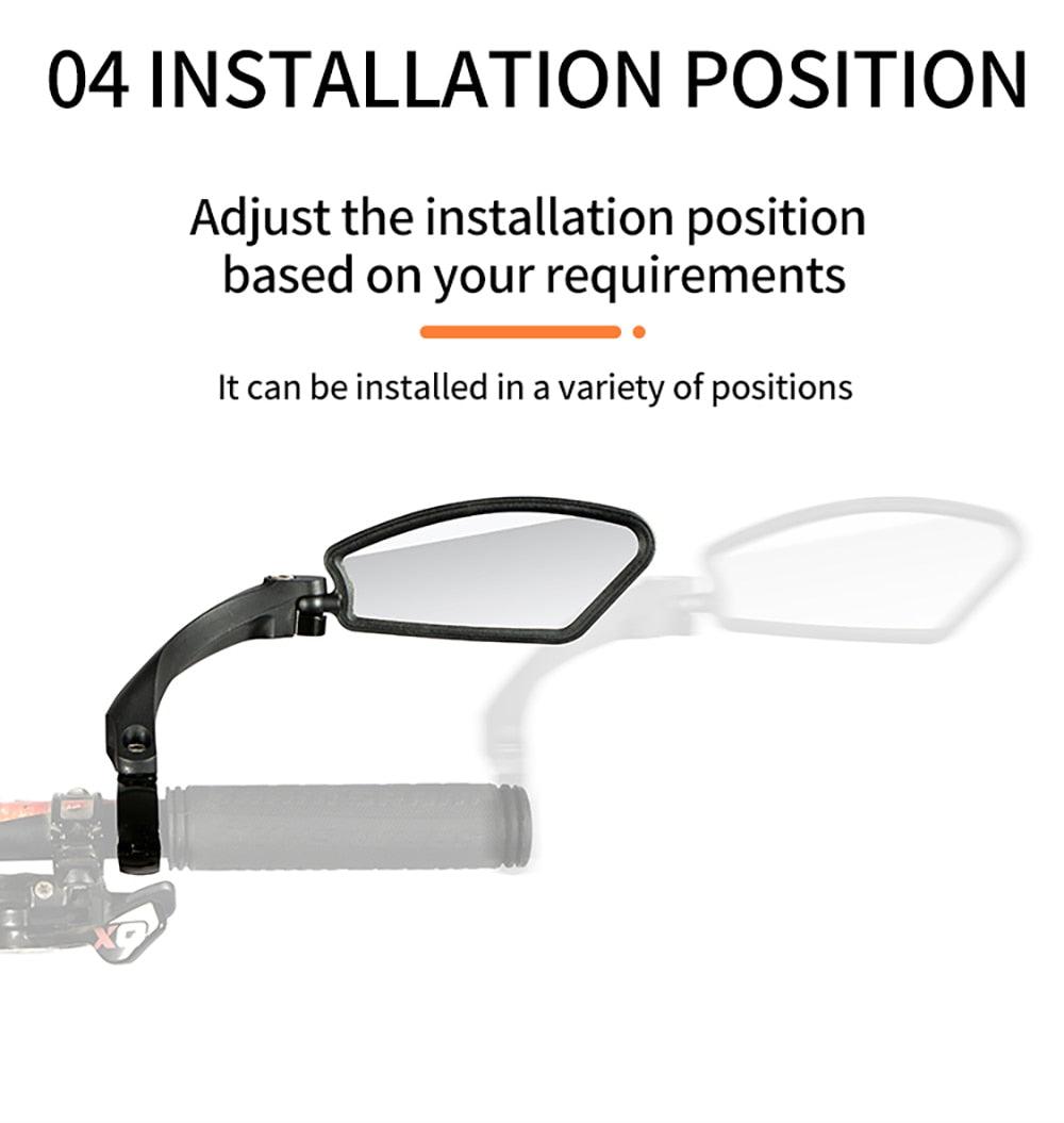 Bike Wide Range Back Sight Reflector Bike Mirror Bicycle Handlebar Rear View Mirror Bike Rear view Mirror Left With Light Reflector Safer No-Shock Bicycle Mirror Rearview Mirror Universal For Bike Bicycle