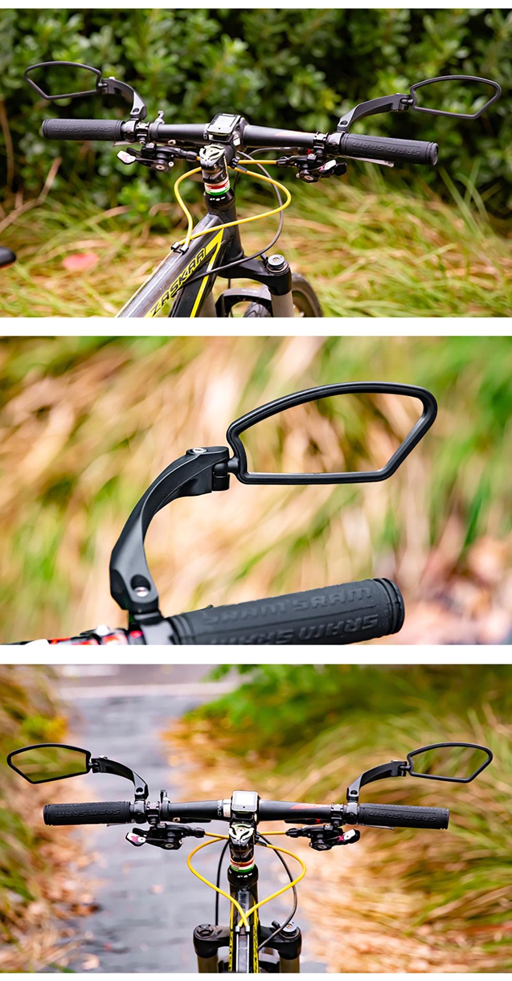 Bike Wide Range Back Sight Reflector Bike Mirror Bicycle Handlebar Rear View Mirror Bike Rear view Mirror Left With Light Reflector Safer No-Shock Bicycle Mirror Rearview Mirror Universal For Bike Bicycle