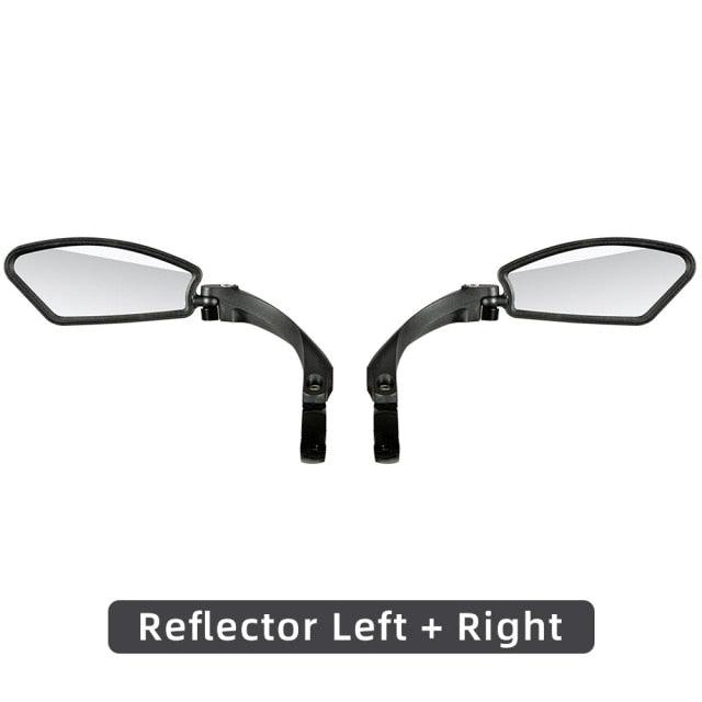 Bike Wide Range Back Sight Reflector Bike Mirror Bicycle Handlebar Rear View Mirror Bike Rear view Mirror Left With Light Reflector Safer No-Shock Bicycle Mirror Rearview Mirror Universal For Bike Bicycle