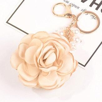 Fashion Rose Flowers Keychain Bag Pendant Car Ornaments Cool Car Key Chain Holder Cool Car Key Rings Chain Charm For Women Key Chain Buckle Key Ring