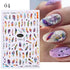 Flowers Leaves Line 3D Nail Stickers Autumn Winter Fall Leaf Design Transfer Sliders Abstract Waves Nail Art Decals Manicures  Decal Self-Adhesive 3D Wave Design Decoration for Women Girls Tape Nail Art Stickers Decal Decoration