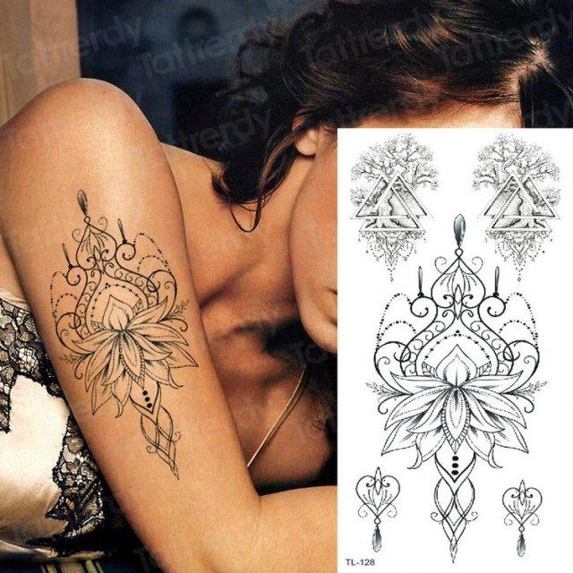 Purple 3D Flower Tattoos Waterproof Luxury Tattoo Rose Lotus Flower Body Art Fashion Stickers For Womens - STEVVEX Beauty - 103, 3D Tattoo, Arm Tattoo, Beauty, Big Tattoo, Body Tattoo, Colorful Tattoo, Fashion Tattoo, Flower Tattoo, Girls Tattoo, Leg Tattoo, Luxury Tattoo, Realistic Tattoo, Red Flower Tattoo, Stylish Tattoo, Tattoo, Waterproof Tattoo, Wedding Tattoo, Women Tattoo, Womens Tattoo - Stevvex.com