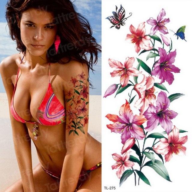 Purple 3D Flower Tattoos Waterproof Luxury Tattoo Rose Lotus Flower Body Art Fashion Stickers For Womens - STEVVEX Beauty - 103, 3D Tattoo, Arm Tattoo, Beauty, Big Tattoo, Body Tattoo, Colorful Tattoo, Fashion Tattoo, Flower Tattoo, Girls Tattoo, Leg Tattoo, Luxury Tattoo, Realistic Tattoo, Red Flower Tattoo, Stylish Tattoo, Tattoo, Waterproof Tattoo, Wedding Tattoo, Women Tattoo, Womens Tattoo - Stevvex.com