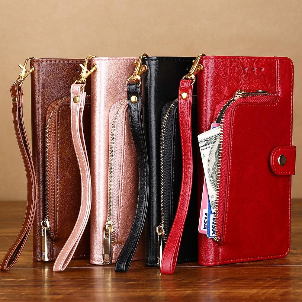 Purse Leather Feature Flip Case Cover Wallet Case For Redmi Note 11 10 Lite 10S 10T 9 9T 8 8T 7 6 5 Pro 4 4X 5A 3 Card Slots  Buckle Shell Leather Cover