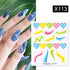 Rainbow Wave Love Heart Pattern Water Decals Stickers Butterfly Dragon Geometry Slider For Nails Art Decoration Tip Water Transfer Nail Decals Sticker For Pretty Girl Self-Adhesive Nail Decals Designer Nail Stickers for Acrylic