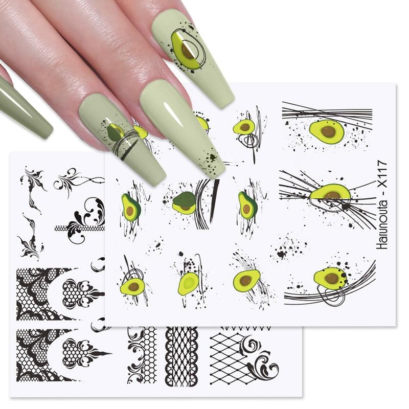 Rainbow Wave Love Heart Pattern Water Decals Stickers Butterfly Dragon Geometry Slider For Nails Art Decoration Tip Water Transfer Nail Decals Sticker For Pretty Girl Self-Adhesive Nail Decals Designer Nail Stickers for Acrylic