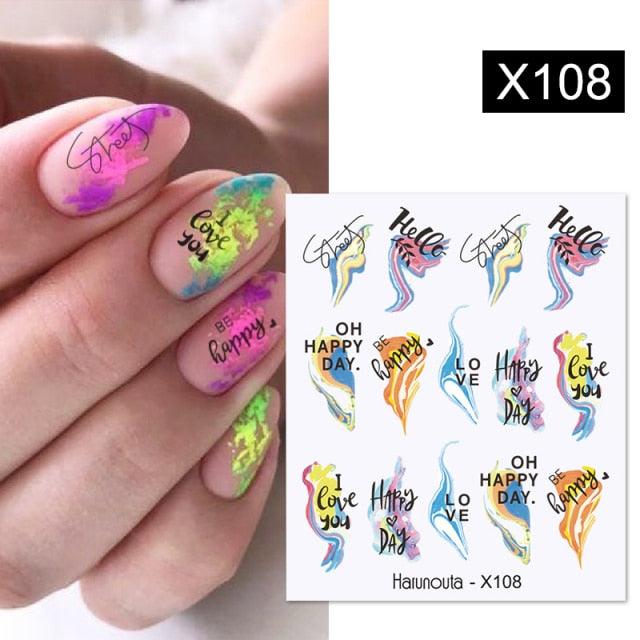 Rainbow Wave Love Heart Pattern Water Decals Stickers Butterfly Dragon Geometry Slider For Nails Art Decoration Tip Water Transfer Nail Decals Sticker For Pretty Girl Self-Adhesive Nail Decals Designer Nail Stickers for Acrylic