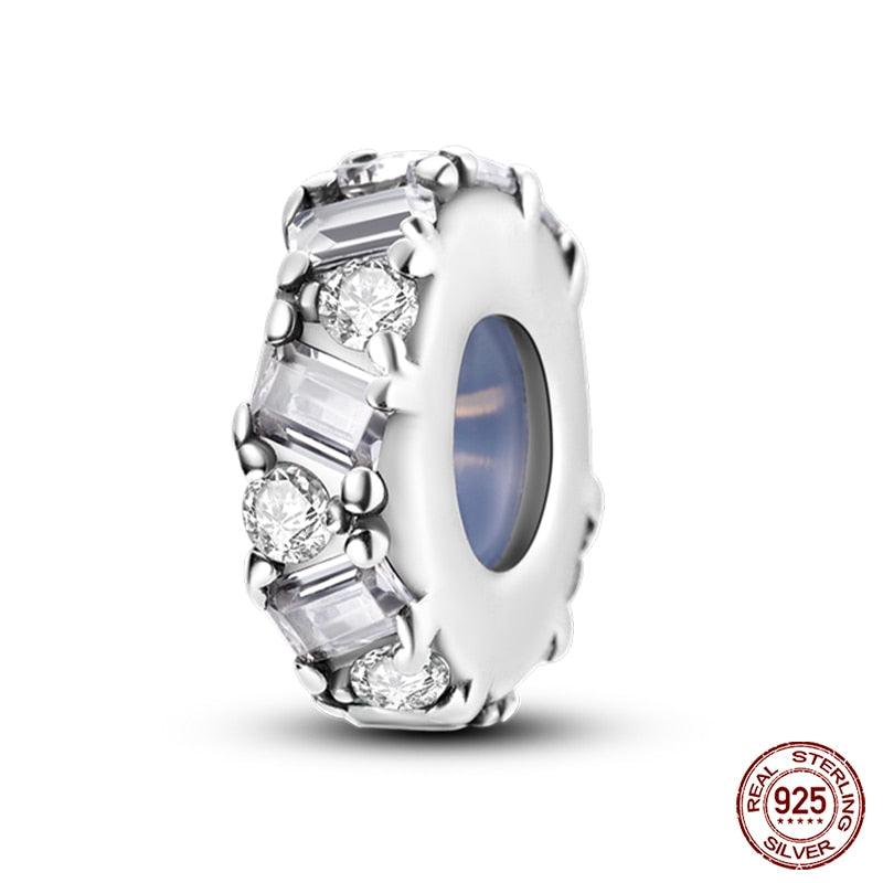 Real 925 Sterling Silver Stars & Moon Sunflower Safety Chains Spacer Beads Charms Fit 925 Original Bracelets Jewelry Charms Fit for Bracelet Jewelry Accessories