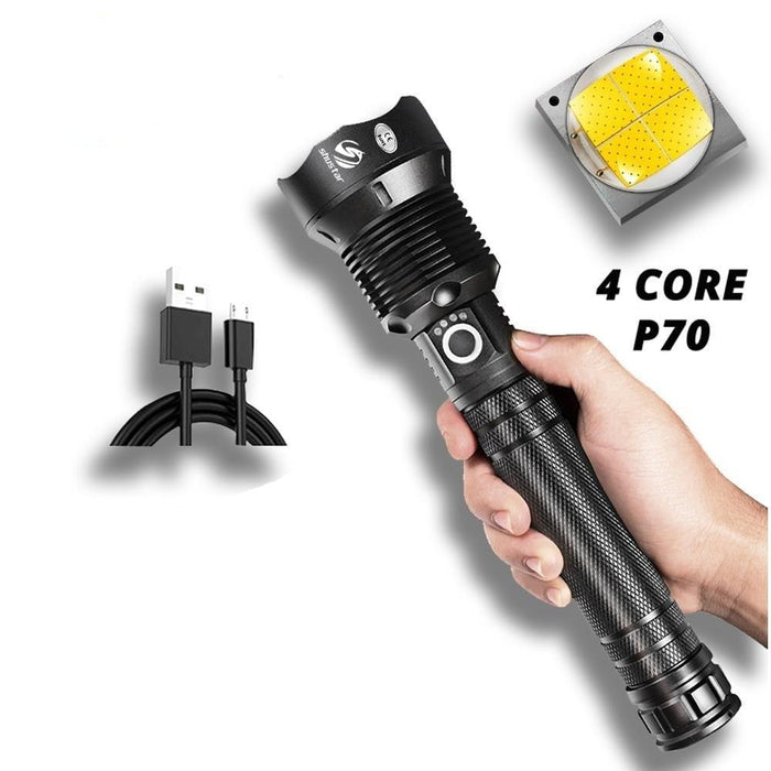 Rechargeable LED Flashlights Waterproof Hnadheld Super Bright High Lumens Zoomable Powerful Lamp Bead Flashlight Torch For Outdoor & Indoor Camping Running Fishing Hiking Lamp - STEVVEX Lamp - 200, Flashlight, Gadget, Headlamp, Headlight, LED Headlight, Rechargeable Flashlight, Rechargeable Headlamp, Rechargeable Headlight, Rechargeable Headtorch, Rechargeable Torchlight, Torchlight, Zoomable Flashlight, Zoomable Headlight - Stevvex.com