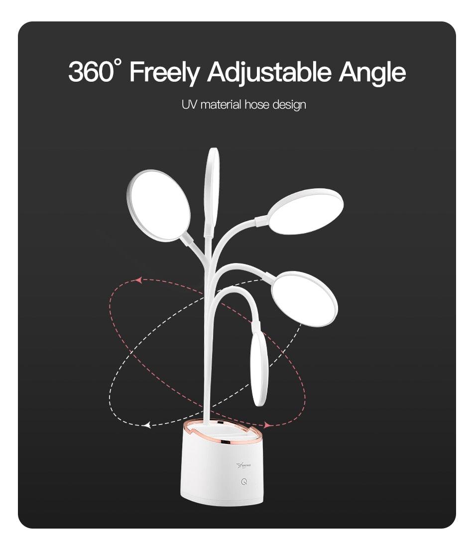 Rechargeable Table Lamp Storage Pen Holder Lamps Table 18 PCS LED Touch Table Lamp USB Hose Phone Stand Student Desk Lamp Decorative Table Lamp Cute Study Lamps for Bedroom Décor