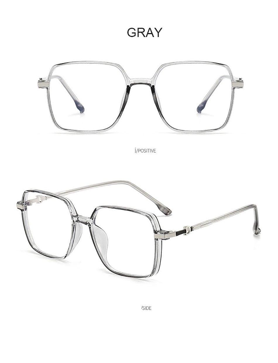 Reflect And Filter Blue Light Stylish Ultralight TR90 Anti Blue Light Reading Glasses For Men And Women Frame Transparent Square Oversize Eyeglasses Unisex Glasses