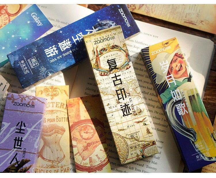 Retro Image Collection Paper Bookmarks Bookmarks For Books Share Book Markers Tab For Books Stationery Creative Poetic Bookmarks Painting Style Bookmarks Literary Bookmarks Message Cards Book Notes Paper Page Holder Reading Bookmarks For Women Men Kids