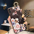 Rose Flowers Wrist Strap Phone Cases For iPhone 13 12 11 14 pro MAX X XR XS MAX 7 8 Plus Cover  Hand Band Cases Soft Full Protection Slim Colorful Protective Phone Case For iPhone