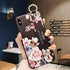 Rose Flowers Wrist Strap Phone Cases For iPhone 13 12 11 14 pro MAX X XR XS MAX 7 8 Plus Cover  Hand Band Cases Soft Full Protection Slim Colorful Protective Phone Case For iPhone