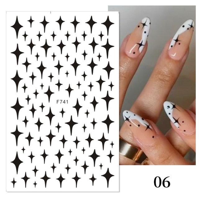 Rose Gold Star 3D Nail Stickers Silver Black White Star Heart Transfer Stickers for Nails DIY Decals Manicures Decoration Tips Nail Art Decals Water Transfer Nail Decals Sticker For Pretty Girl Self-Adhesive Nail Decals Designer Nail Stickers for Acrylic - ALLURELATION - 3D Nail Stickers, 554, beautiful nail, cartoon nail, Decals Manicures, decorate, Decoration Tips, Designer, Designer Nail, Manicures, Nail Art, Nail Stickers, Self-Adhesive Nail, Stickers - Stevvex.com