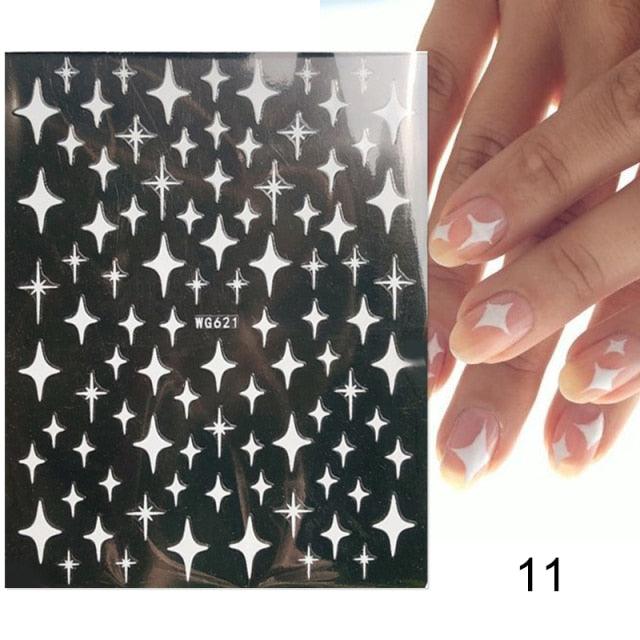 Rose Gold Star 3D Nail Stickers Silver Black White Star Heart Transfer Stickers for Nails DIY Decals Manicures Decoration Tips Nail Art Decals Water Transfer Nail Decals Sticker For Pretty Girl Self-Adhesive Nail Decals Designer Nail Stickers for Acrylic - ALLURELATION - 3D Nail Stickers, 554, beautiful nail, cartoon nail, Decals Manicures, decorate, Decoration Tips, Designer, Designer Nail, Manicures, Nail Art, Nail Stickers, Self-Adhesive Nail, Stickers - Stevvex.com