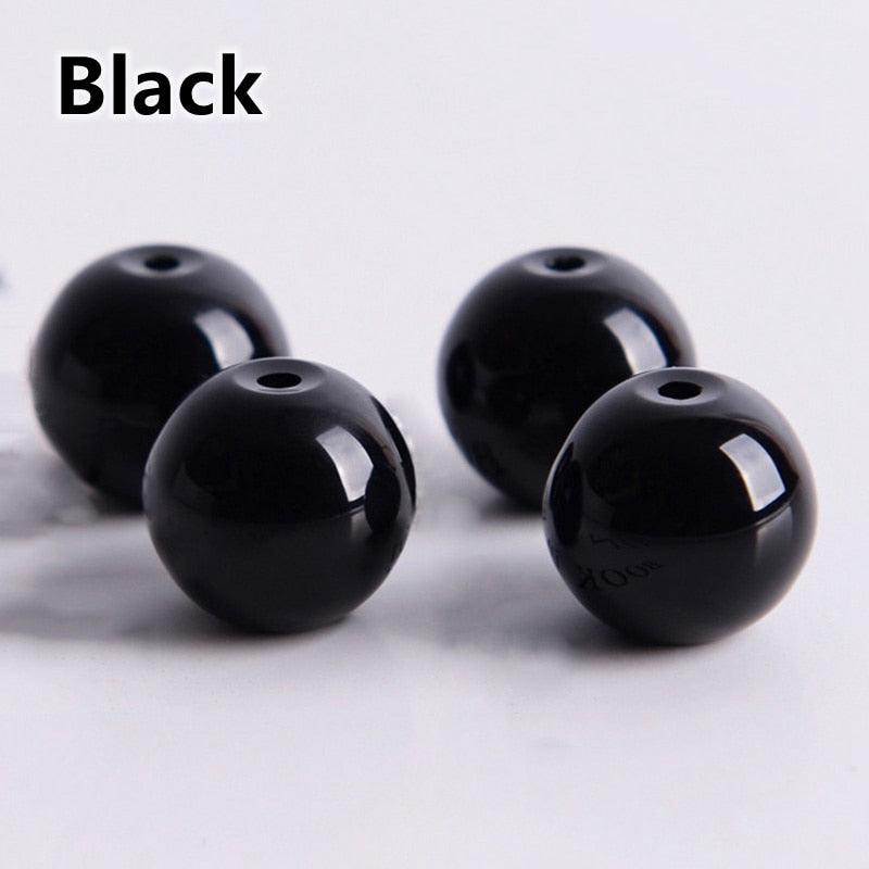 Round Glossy Crystal Glass Loose Beads For Jewelry Making Crafts Findings Transparent Colorful Acrylic Round Beads for Bracelets Jewelry Making and Crafts Accessories