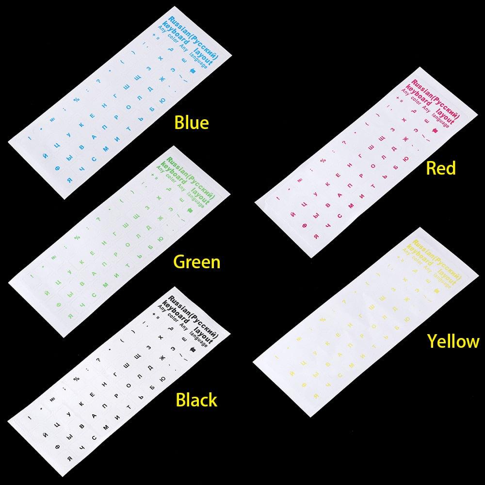 Russian Letters Transparent PVC Keyboard Stickers Waterproof Self-adhesive Multicolor Cover Sticker Keyboard Protector Stickers