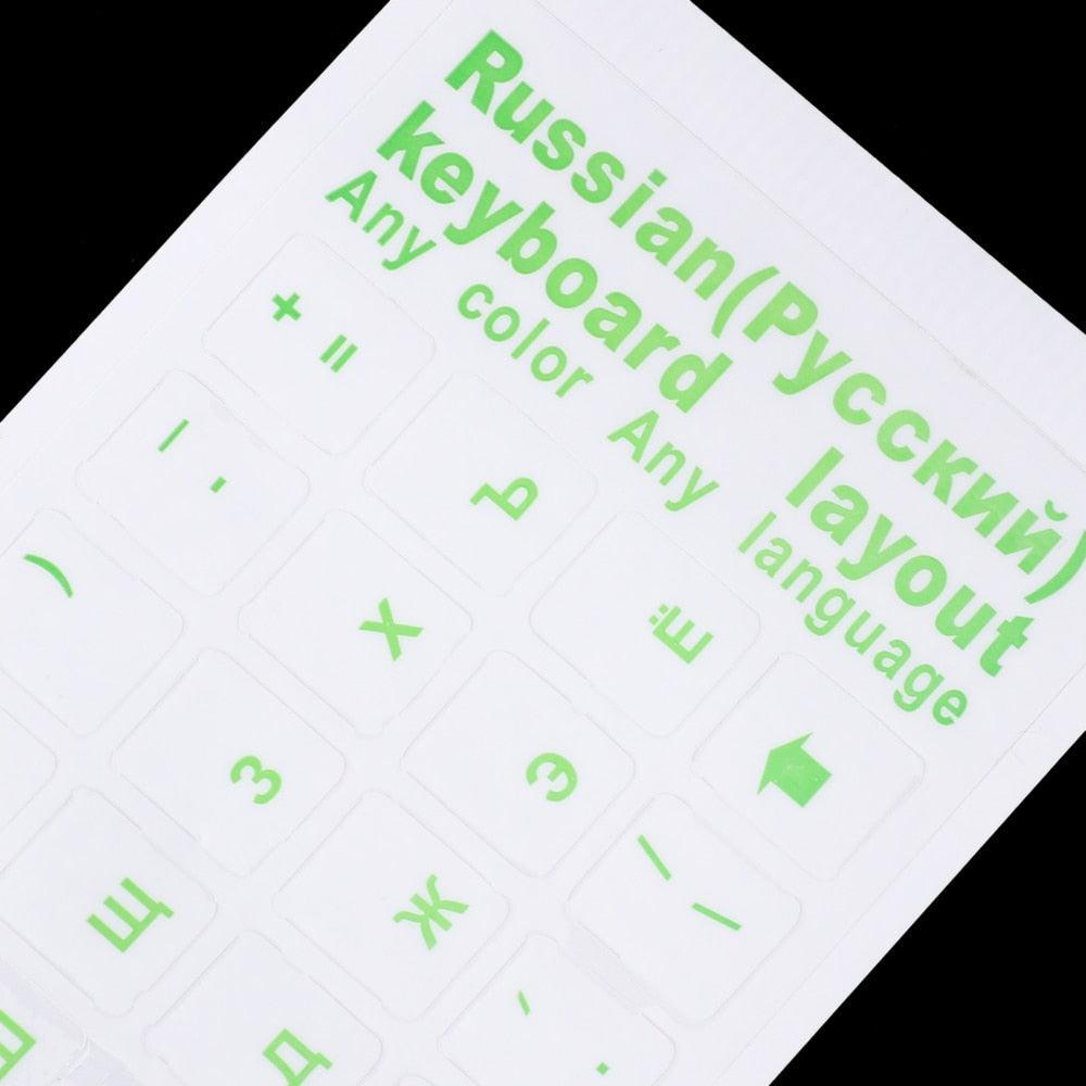 Russian Letters Transparent PVC Keyboard Stickers Waterproof Self-adhesive Multicolor Cover Sticker Keyboard Protector Stickers