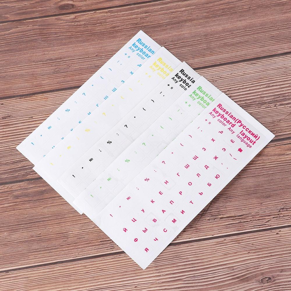 Russian Letters Transparent PVC Keyboard Stickers Waterproof Self-adhesive Multicolor Cover Sticker Keyboard Protector Stickers