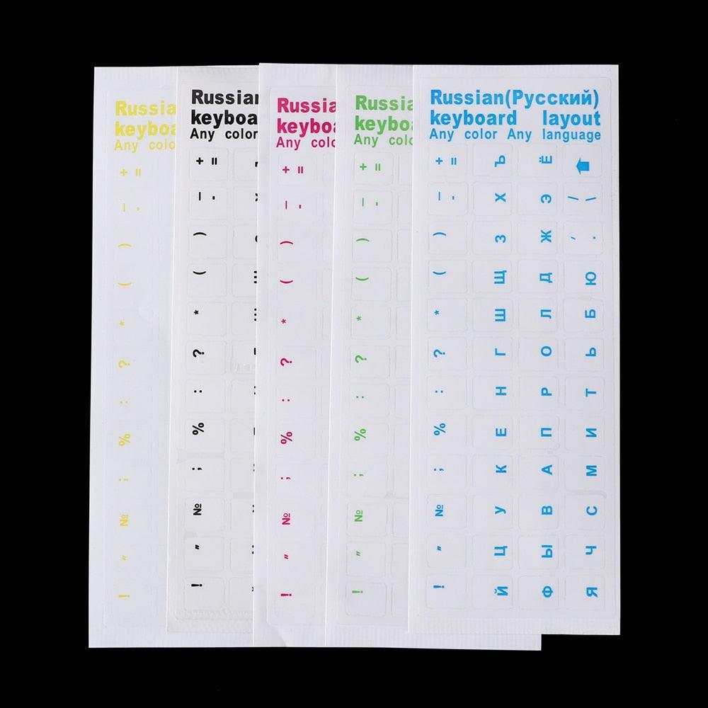 Russian Letters Transparent PVC Keyboard Stickers Waterproof Self-adhesive Multicolor Cover Sticker Keyboard Protector Stickers
