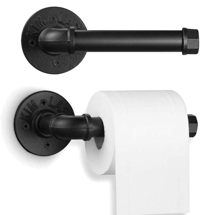 Rustic Industrial Pipe Toilet Paper Holder Heavy Duty Industrial Pipe Style Toilet Paper Holder Vintage Wall Mounted Kit Vintage Rustic Iron Farmhouse Style Roll Tissue Wall Mount Paper Holder Towel Racks With Hardware For Bathroom Kitchen Bedroom