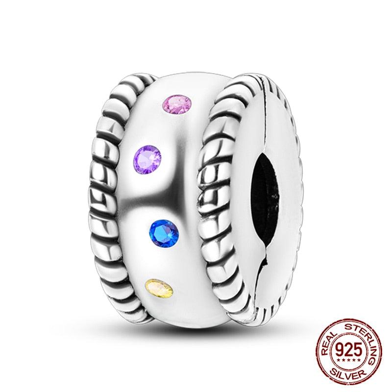 Silicone Spacer Beads 925 Sterling Silver Colorful Zircon Cat's Claw Charms Beads Fit Original Bracelet Fine Jewelry Sterling Silver Pendant For Girls Jewelry Beads Gifts for Women
