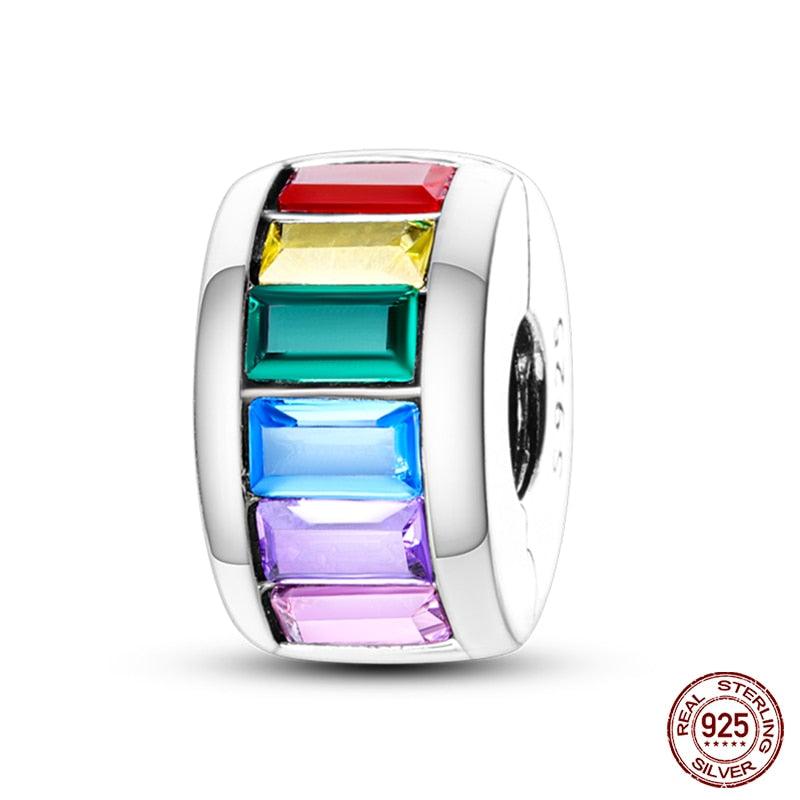 Silicone Spacer Beads 925 Sterling Silver Colorful Zircon Cat's Claw Charms Beads Fit Original Bracelet Fine Jewelry Sterling Silver Pendant For Girls Jewelry Beads Gifts for Women