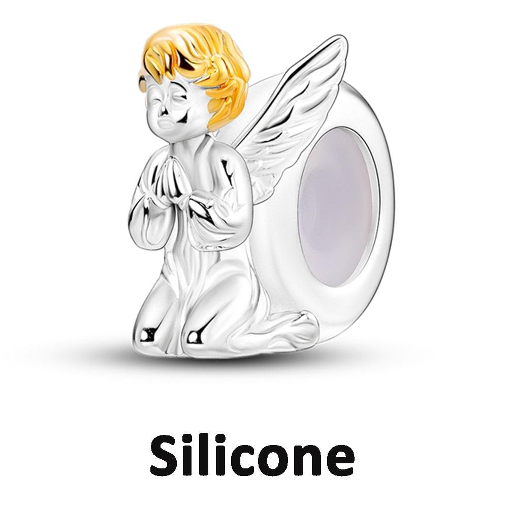 Silicone Spacer Stopper Clip Charms Beads 925 Sterling Silver Fit Original Necklace Bracelet Gift Women Mixed Purple Resin Imitation Glass Spacer Beads Assortments Rhinestone Large Hole Beads for Necklace Bracelet Jewelry Findings Making - beads - - Stevvex.com