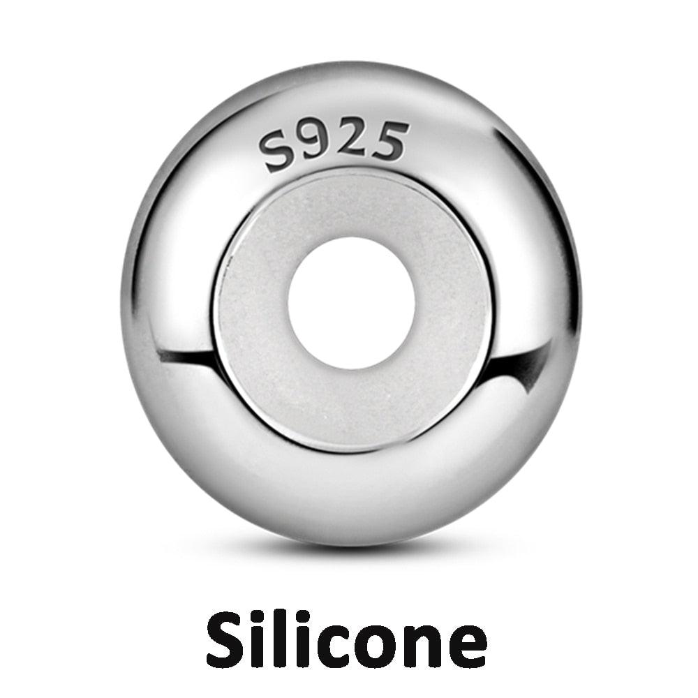 Silicone Spacer Stopper Clip Charms Beads 925 Sterling Silver Fit Original Necklace Bracelet Gift Women Mixed Purple Resin Imitation Glass Spacer Beads Assortments Rhinestone Large Hole Beads for Necklace Bracelet Jewelry Findings Making - beads - - Stevvex.com