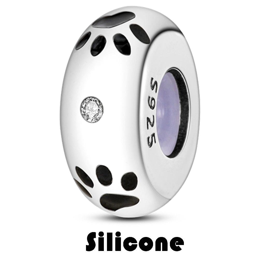 Silicone Spacer Stopper Clip Charms Beads 925 Sterling Silver Fit Original Necklace Bracelet Gift Women Mixed Purple Resin Imitation Glass Spacer Beads Assortments Rhinestone Large Hole Beads for Necklace Bracelet Jewelry Findings Making - beads - - Stevvex.com