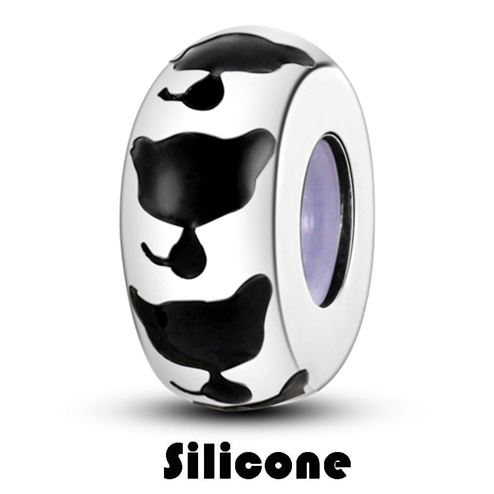 Silicone Spacer Stopper Clip Charms Beads 925 Sterling Silver Fit Original Necklace Bracelet Gift Women Mixed Purple Resin Imitation Glass Spacer Beads Assortments Rhinestone Large Hole Beads for Necklace Bracelet Jewelry Findings Making - beads - - Stevvex.com