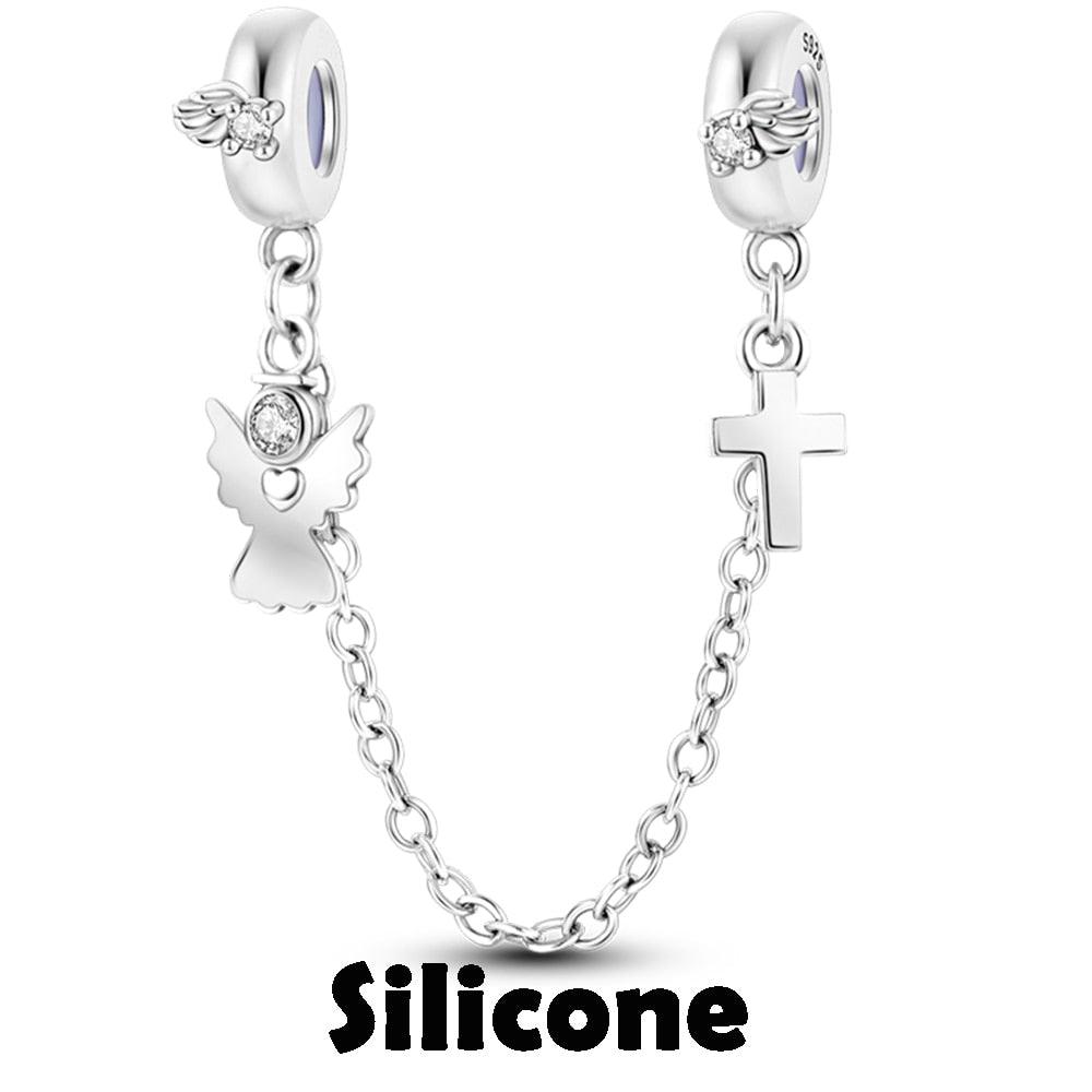 Silicone Spacer Stopper Clip Charms Beads 925 Sterling Silver Fit Original Necklace Bracelet Gift Women Mixed Purple Resin Imitation Glass Spacer Beads Assortments Rhinestone Large Hole Beads for Necklace Bracelet Jewelry Findings Making - beads - - Stevvex.com