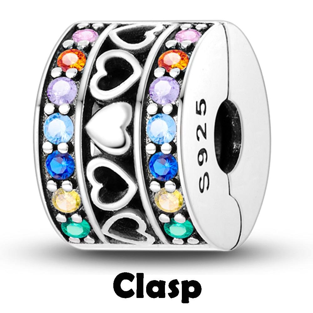 Silicone Spacer Stopper Clip Charms Beads 925 Sterling Silver Fit Original Necklace Bracelet Gift Women Mixed Purple Resin Imitation Glass Spacer Beads Assortments Rhinestone Large Hole Beads for Necklace Bracelet Jewelry Findings Making - beads - - Stevvex.com