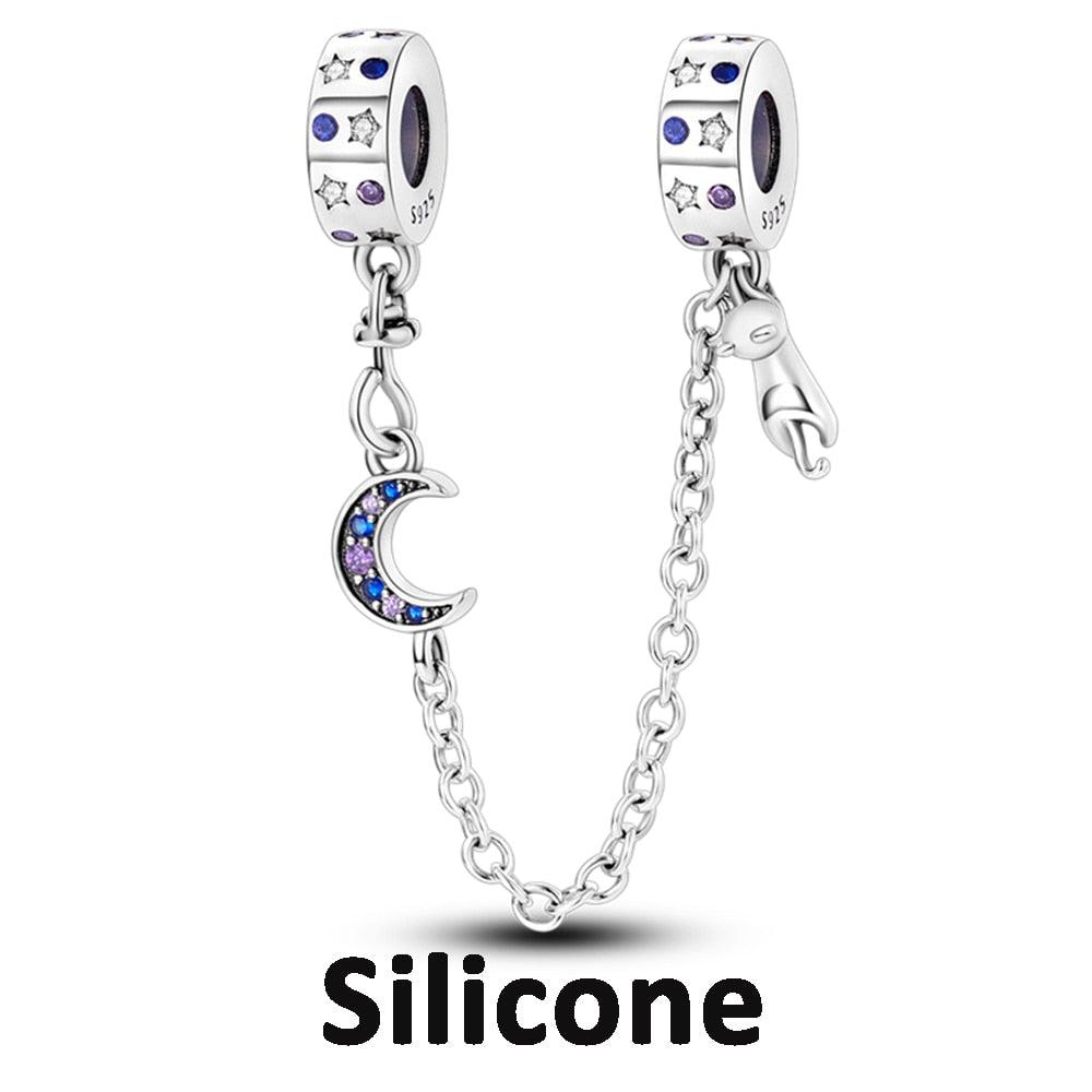 Silicone Spacer Stopper Clip Charms Beads 925 Sterling Silver Fit Original Necklace Bracelet Gift Women Mixed Purple Resin Imitation Glass Spacer Beads Assortments Rhinestone Large Hole Beads for Necklace Bracelet Jewelry Findings Making - beads - - Stevvex.com