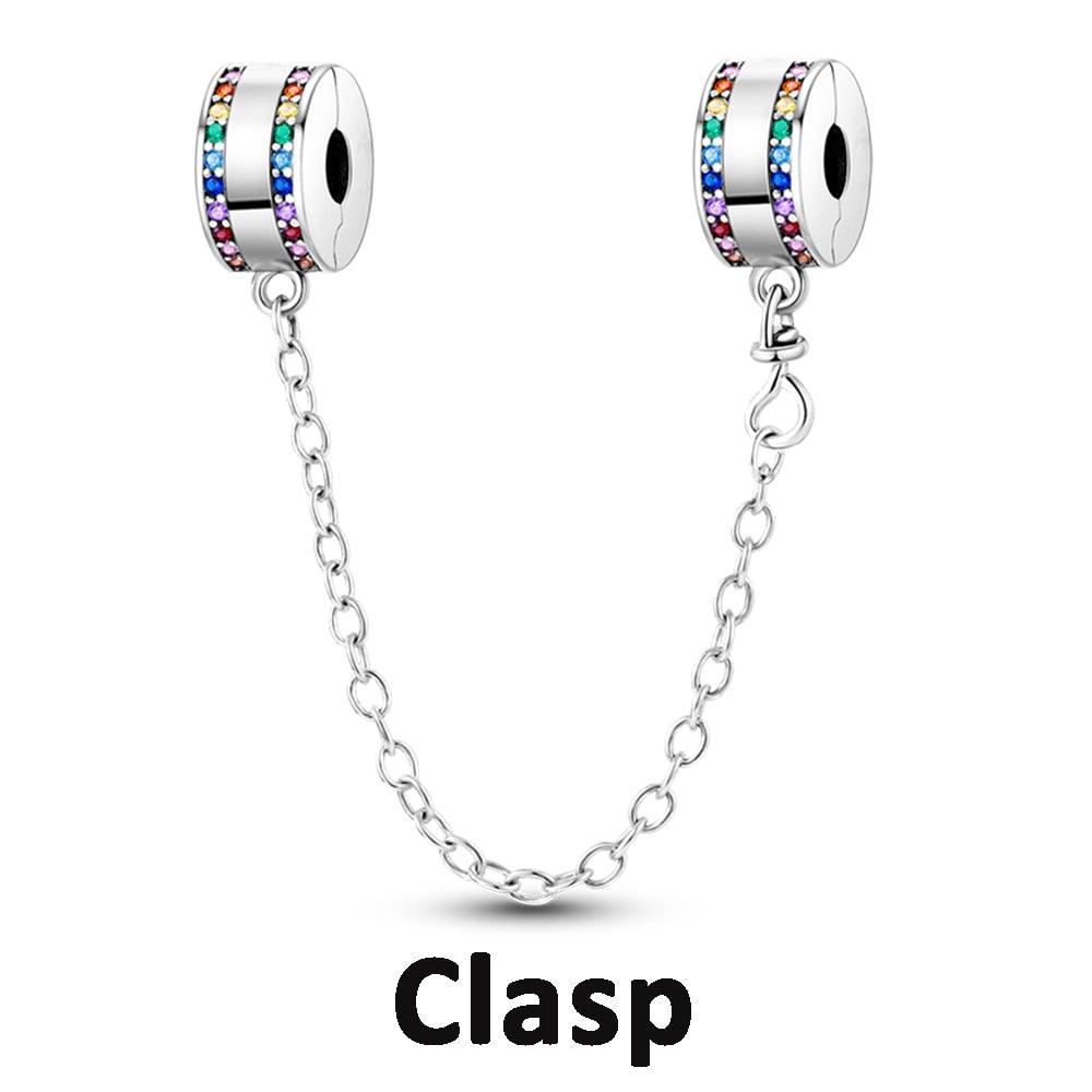 Silicone Spacer Stopper Clip Charms Beads 925 Sterling Silver Fit Original Necklace Bracelet Gift Women Mixed Purple Resin Imitation Glass Spacer Beads Assortments Rhinestone Large Hole Beads for Necklace Bracelet Jewelry Findings Making - beads - - Stevvex.com