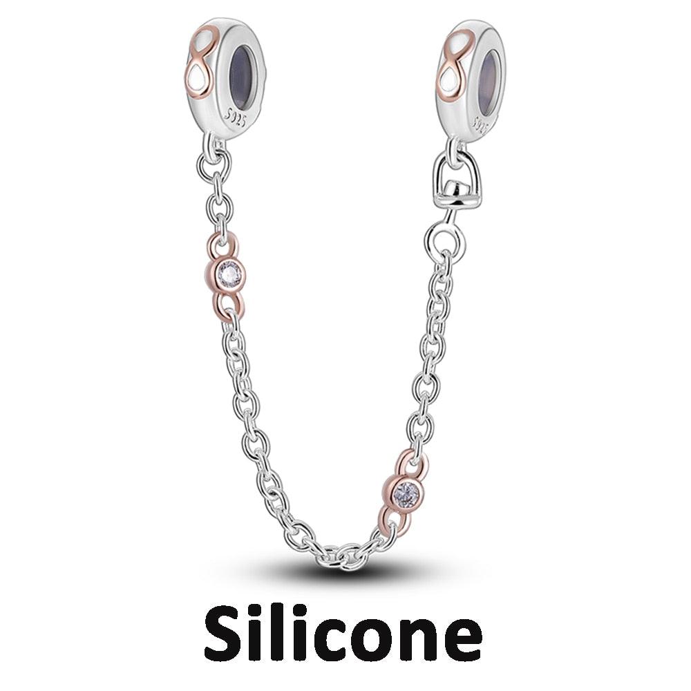 Silicone Spacer Stopper Clip Charms Beads 925 Sterling Silver Fit Original Necklace Bracelet Gift Women Mixed Purple Resin Imitation Glass Spacer Beads Assortments Rhinestone Large Hole Beads for Necklace Bracelet Jewelry Findings Making - beads - - Stevvex.com