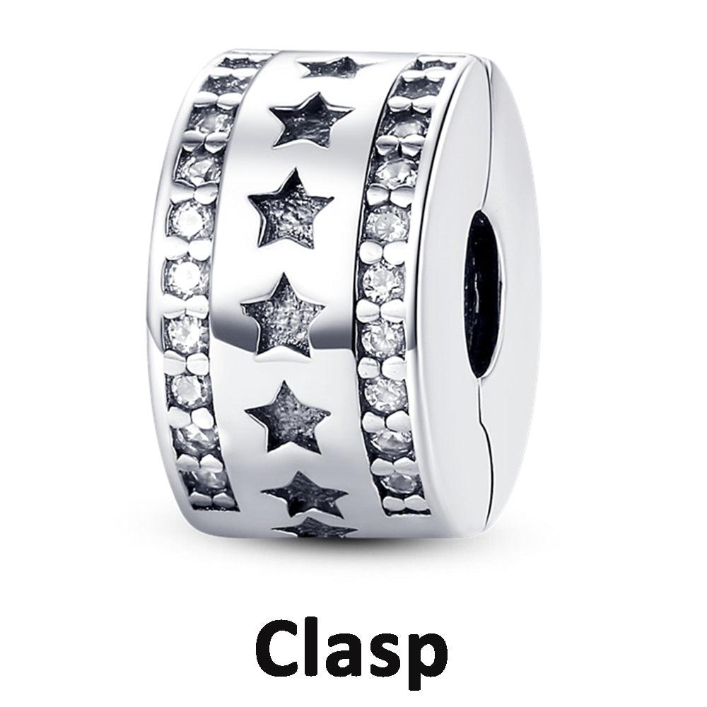 Silicone Spacer Stopper Clip Charms Beads 925 Sterling Silver Fit Original Necklace Bracelet Gift Women Mixed Purple Resin Imitation Glass Spacer Beads Assortments Rhinestone Large Hole Beads for Necklace Bracelet Jewelry Findings Making - beads - - Stevvex.com