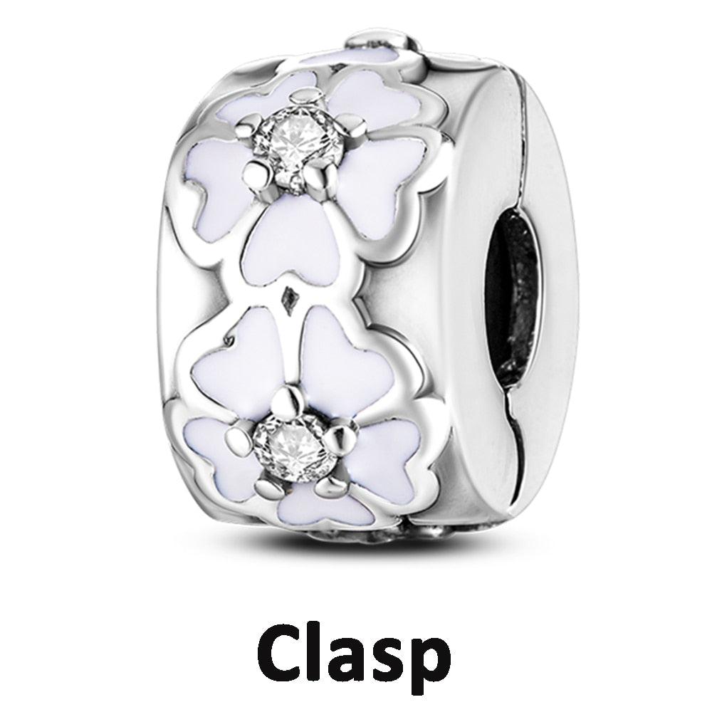 Silicone Spacer Stopper Clip Charms Beads 925 Sterling Silver Fit Original Necklace Bracelet Gift Women Mixed Purple Resin Imitation Glass Spacer Beads Assortments Rhinestone Large Hole Beads for Necklace Bracelet Jewelry Findings Making - beads - - Stevvex.com