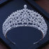 Silver Gold Color Crystal Crowns Bride Tiara Fashion Queen For Wedding Crown Headpiece Wedding Hair Jewelry Accessories  Wedding Crown Bride Tiaras Hair Jewelry Crystal Diadem Prom Party Pageant Accessories
